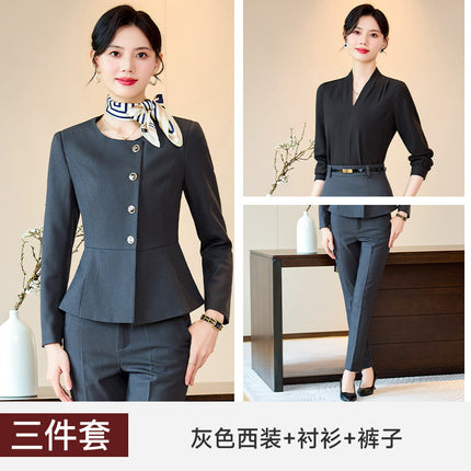 High-end suit suit female 2024 new hotel manager front desk jewelry shop beauty salon professional temperament work clothes