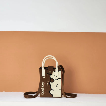 2025 New Mobile Phone Bag Woven Crossbody Bag with a High-End Feel, Popular on Amazon, Suitable for Commuting and Casual Use, Small Square Bag, Portable