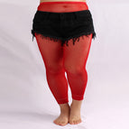 small net nine socks red / Plus size