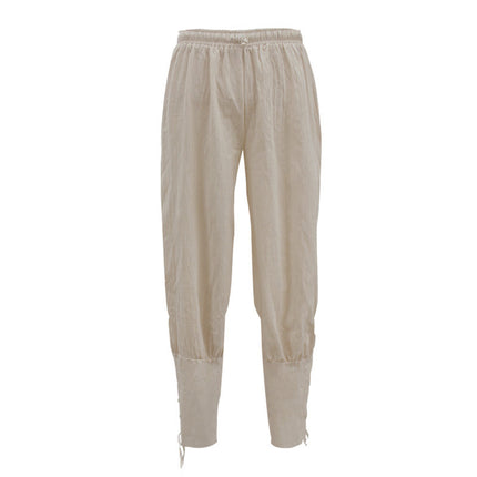Medieval Retro Drawstring Leggings Pants Ancient European Men's Pants Stage Performance Clothing Daily Bottoming Loose Pants