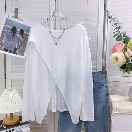 Macaron Color Ultra-White Sunscreen Clothing for Women, Front and Back Two-Wear Slit Niche Design Sunscreen T-Shirt Air-Conditioning Shirt