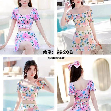 2026 Model Two-Piece Floral Cute Girl-Style Sexy Slimming Hot Spring Beach Swimsuit