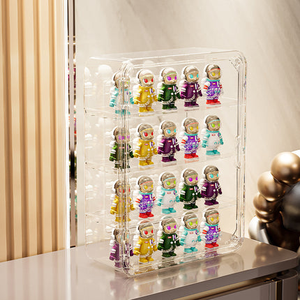 Nail-free Wall-mounted HD Full Transparent Hand-held Storage Box Desktop Layered Blind Box Toy Dust-proof Display Fixing Box