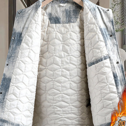 Spring Pure Cotton Thickened Jacket for Men, Teenagers, Students, Casual Loose Denim Jacket, Men's Spring and Autumn Warm Top