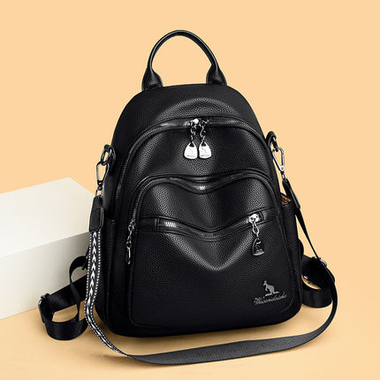 2025 female Korean fashion new ladies backpack European and American trend simple versatile soft leather shoulder bag wholesale