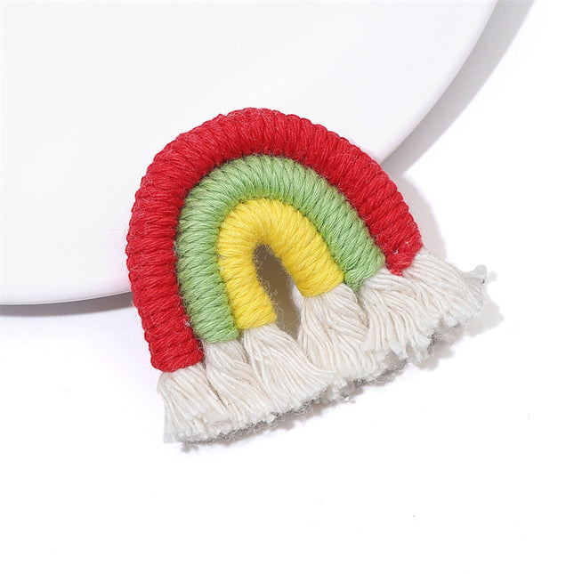 Fabric Ethnic Style Tassel Rainbow Pendant Pendant Cute Children Handmade DIY Keychain Bag Accessories Woven