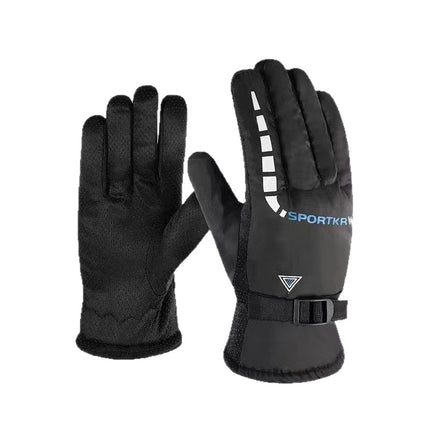 Men's and Women's Winter Warm Gloves Thickened fleece-lined Motorcycle Electric Vehicle Cold-proof Cotton Gloves Outdoor Windproof Ski Gloves