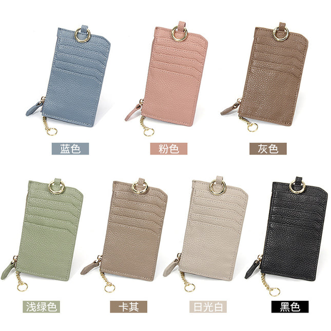 Japanese-style Genuine Leather Zipper Coin Small Wallet Top-layer Cowhide Multi-card Card Bag Ultra-thin Small Mini Coin Purse