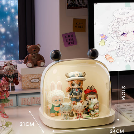 Labubu Blind Box Storage Box Transparent High-Definition Dust-Proof Labubu Plush Doll Bubble Mart Storage Display Stand