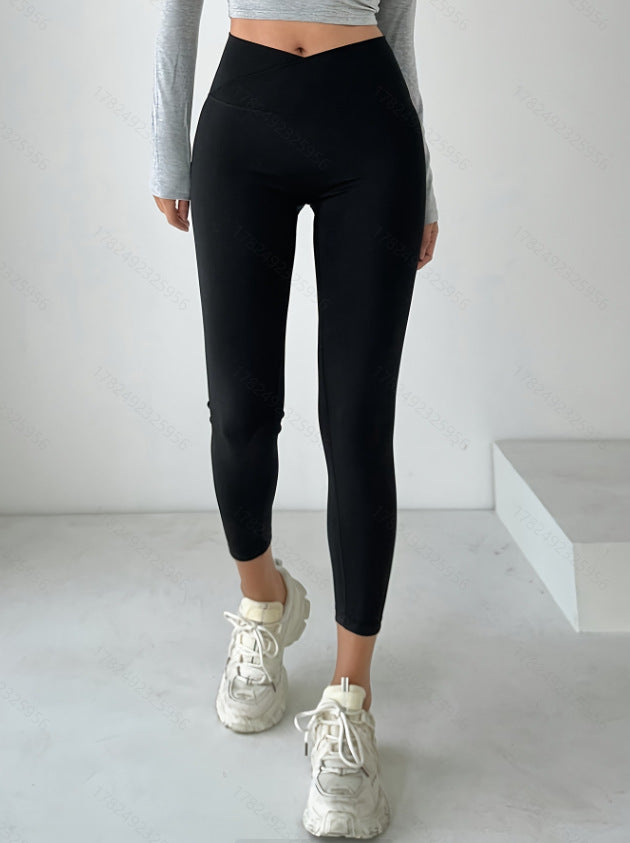 New Women's High-Waisted Straight-Leg Slim-Fit Versatile High-Elasticity Seamless Leggings Women's Cropped Leggings