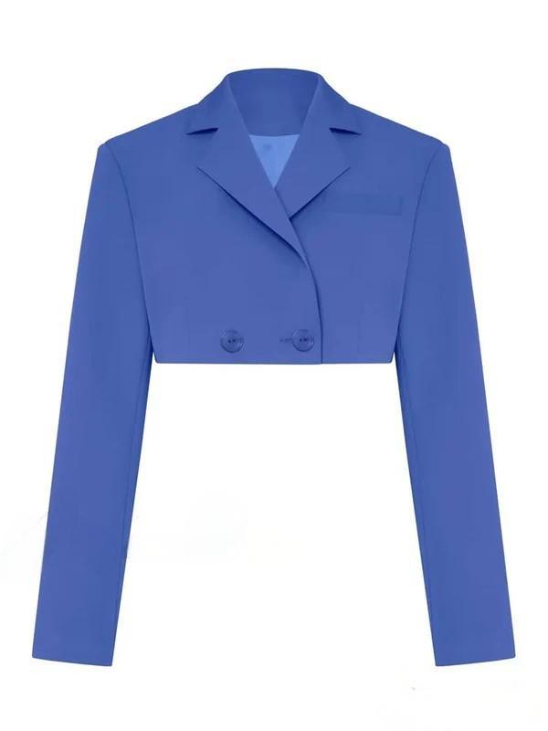 Ins Amazon Hot Selling Women's Two-Piece Short Skirt Suit Double-Breasted Short Suit Jacket Pleated Mini Skirt