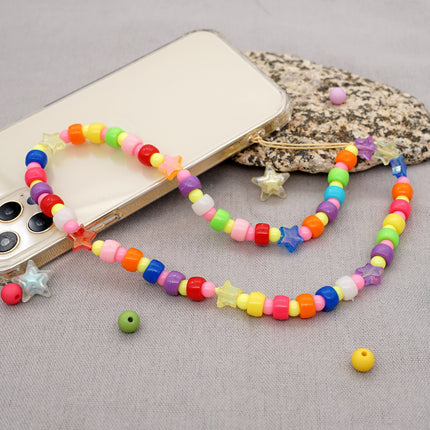 Factory direct supply handmade beaded mobile phone lanyard bluetooth speaker lanyard flashlight fan selfie stick U disk sling