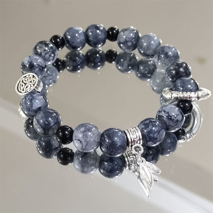 2025 Chinese-Style Ice-Cracked Beaded Bracelet High-End Niche Retro Trendy Versatile Men's Student Best Friend Clearance Hot-Selling Bracelet