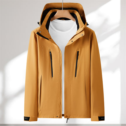 Windproof and Waterproof Three-in-One Down Jacket Fleece Graphene Hooded Work Clothes Jacket Work Clothes Printing