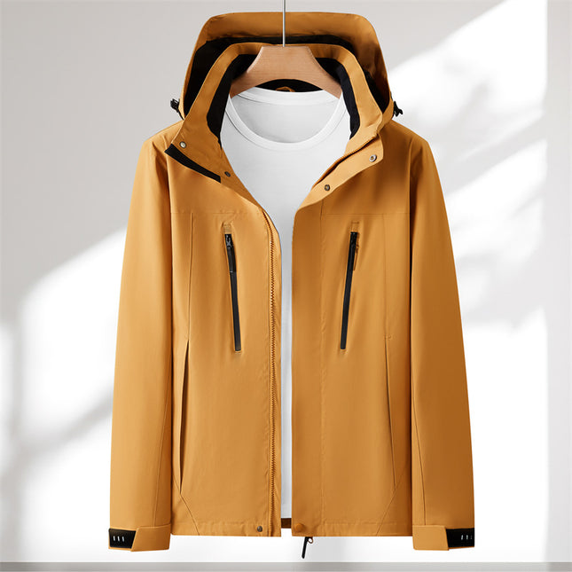 Windproof and Waterproof Three-in-One Down Jacket Fleece Graphene Hooded Work Clothes Jacket Work Clothes Printing