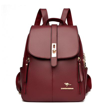 Cross-border Backpack Women's 2024 New Korean Style Simple Fashion Women's Backpack Commuter All-match Large Capacity Leisure Bag