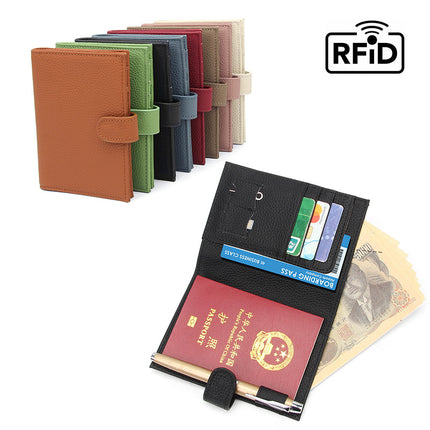 FEID Passbook Bag Protective Cover Multi-functional Certificate Storage Card Bag Genuine Leather Women's Cowhide Coin Purse Small Bag