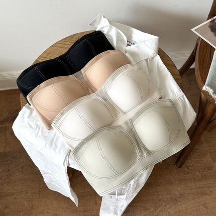Non-slip strapless air integrated cup underwear live hair generation seamless fishbone line tube bra foreign trade cross-border