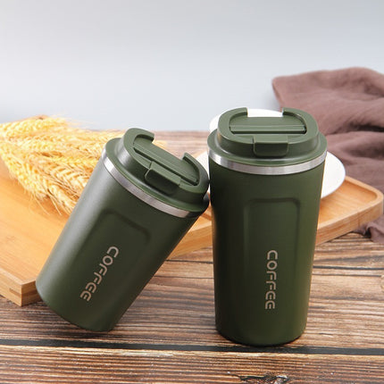 Fashionable simple double-layer vacuum stainless steel coffee cup handy cup American coffee pot portable gift pop lid cup