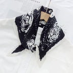 L024-390-01 black / 70cm wrinkled square towel
