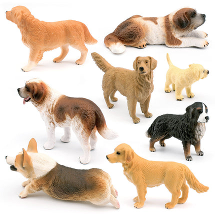 Cross-border Simulation Dog Model Golden Retriever Bona Mountain Dog St. Bernard Short-legged Corgi Desktop Static Ornaments