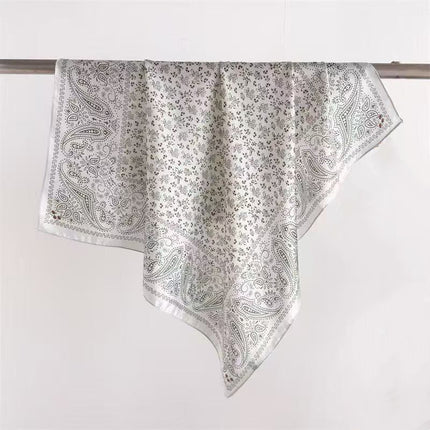 Simulated Silk Printed Silk Scarf for Women, Korean Cashew Leopard Print Headscarf, Four-Season Scarf, Professional Scarf Wholesale