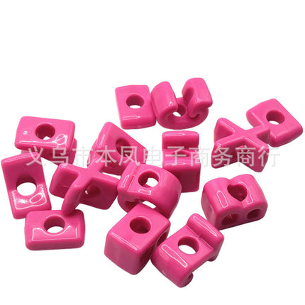 Acrylic Solid Color Shoe Buckle DIY Large Hole Letter Beads String Loose Bead Pen Car Pendant Mobile Phone Chain Bag Chain Jewelry Accessories