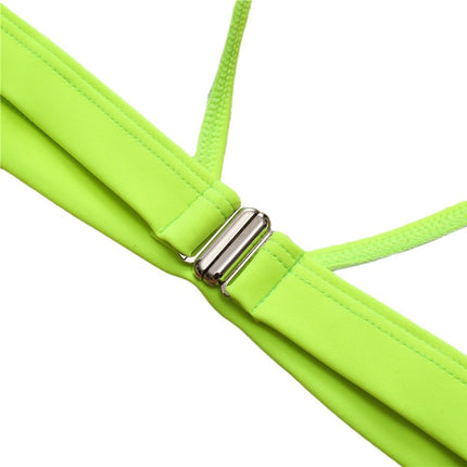 Cross-Border European and American Sexy Fluorescent Green Triangle Cup Bikini Aliexpress Wish Swimsuit Women's Swimsuit Slimming Look and Quick-Drying