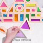 25-piece set of acrylic rainbow building blocks