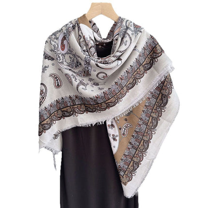 New exotic cashew flower square 130x 130 ladies atmosphere soft cotton breathable scarf shawl