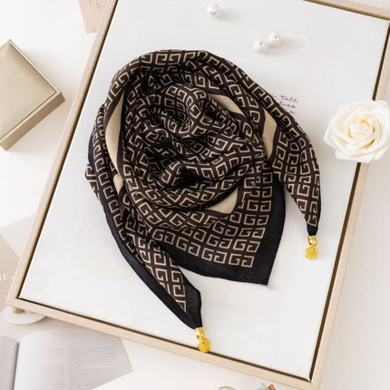 New 65.65 Magnetic Buckle Scarf Women's Square Scarf Winter Lazy Pendant Ins Scarf Scarf Decorative Fashion All-match
