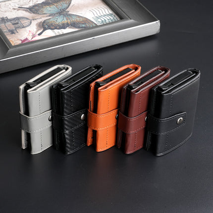 Cross-Border Popular Multi-Card Slot Men's Wallet Automatic Pop-Up Card Holder Unisex Credit Card Holder Card Holder Wholesale Women