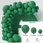 Matte dark green solid color 86pcs suit (free dispensing ribbon balloon chain)
