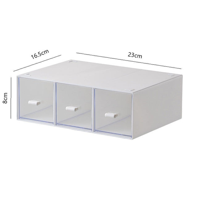 Desktop Storage Box Transparent Drawer Type Cosmetics Office Stationery Sundries Sorting Dormitory Storage Box
