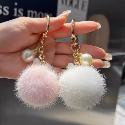 Korean Dopamine Influencer Cute Bunny Tiktok Doll Bag Plush Keychain Pendant Hairball