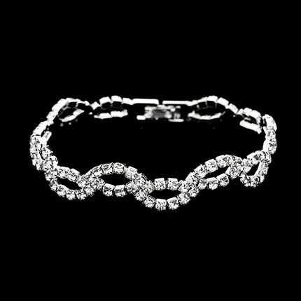 Amazon Cross-Border Jewelry Wedding Photography Women's Necklace Accessories Silver Earrings Necklace Bridal Jewelry Set