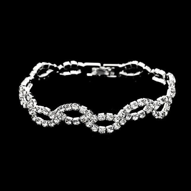 Amazon Cross-Border Jewelry Wedding Photography Women's Necklace Accessories Silver Earrings Necklace Bridal Jewelry Set
