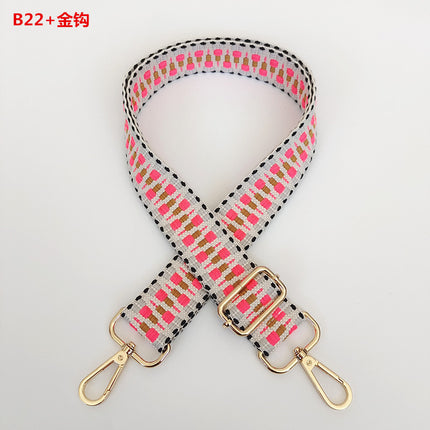 New Shoulder Strap Accessories Woven Strap for Women's Bags Wide Shoulder Strap Single Shoulder Crossbody Extended Strap Adjustable Bag Strap Embroidery Color Contrast