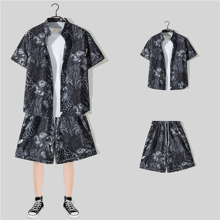 Short Sleeve Flower Shirt Hainan Island Beach Suit Sanya Hawaiian Style Thailand Travel Male Couple Summer Thin suit