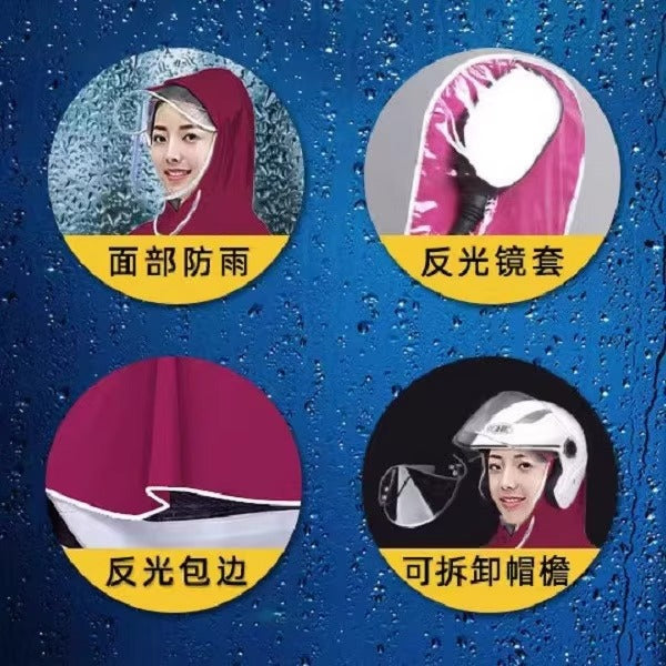 Raincoat for Electric Scooters, Single/Double Person, Enlarged and Thickened, Rainproof, Motorcycle Riding, Double Brim, Wholesale