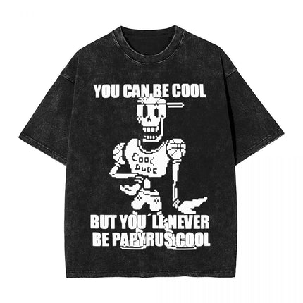 Annoying Dog Game Frisk t Shirts Hip Hop Washed Cotton Overs