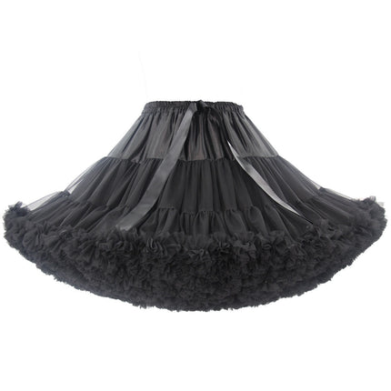 Adult Petticoat Daily Style Ultra-Puffy Nylon Lolita Cloud Petticoat Seamless Marshmallow Violent Puffy Skirt