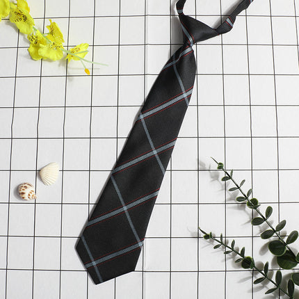 JK Small Tie Women's College Style Lazy Japanese Style Plaid Uniform Shirt Tie Student ins Men's and Women's Short Free Tie