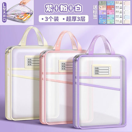 2025 Subject Bag Student-Specific Storage Bag Large Capacity Transparent Document Bag Subject Homework Bag Classification Subject