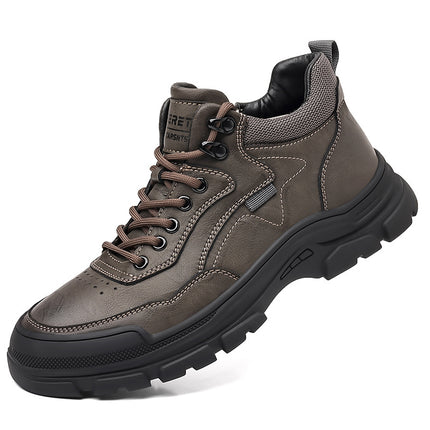 Northeast Snow Boots Men's 2024 Winter fleece-lined Thickened Middle Men's Cotton Leather Shoes Cold-proof Warm Non-slip Large Cotton Shoes