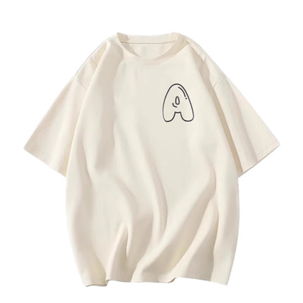 100% Pure Cotton Short-Sleeved T-Shirt for Women 2026 New Loose-Fitting Niche Design Letter Half-Sleeve Top Ins