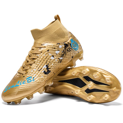 Cross-Border High-Top Football Shoes Broken Nails Ag Long Spike Sneakers for Adults, Kidsren and Students, Artificial Turf Sports Training Shoes for Men