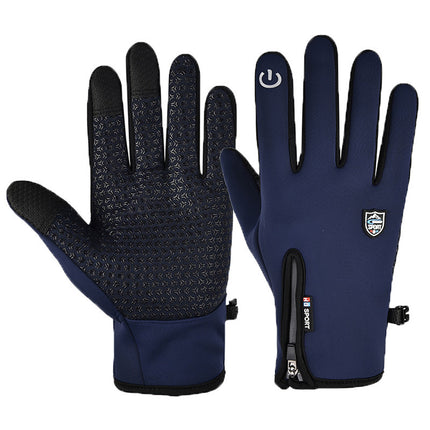 Riding Gloves Waterproof Non-slip Winter Touch Screen Men's and Women's Windproof Warm Riding fleece-lined Mountaineering Outdoor Gloves