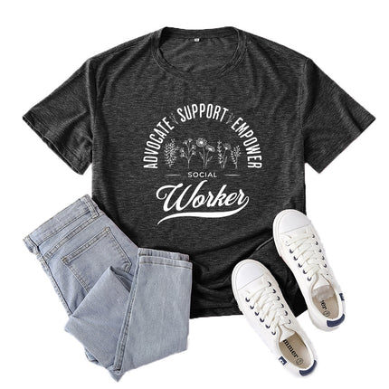 Amazon Supply Advocate Support Empower Printed Short-Sleeved Women's Casual Summer Casual