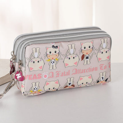 Mobile phone coin purse hand-held mini canvas bag women's bag Oxford cloth cartoon fabric bag wholesale